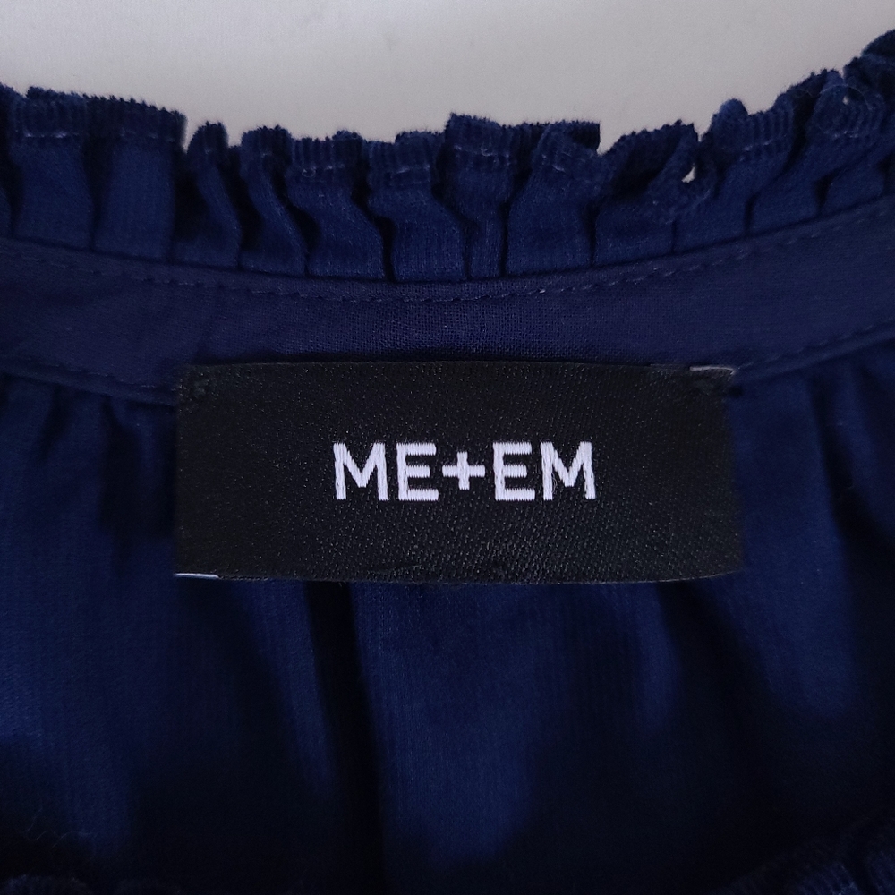 ME + EM Blue Corduroy Short Swing Dress Belt Size 12 - Picture 11 of 11